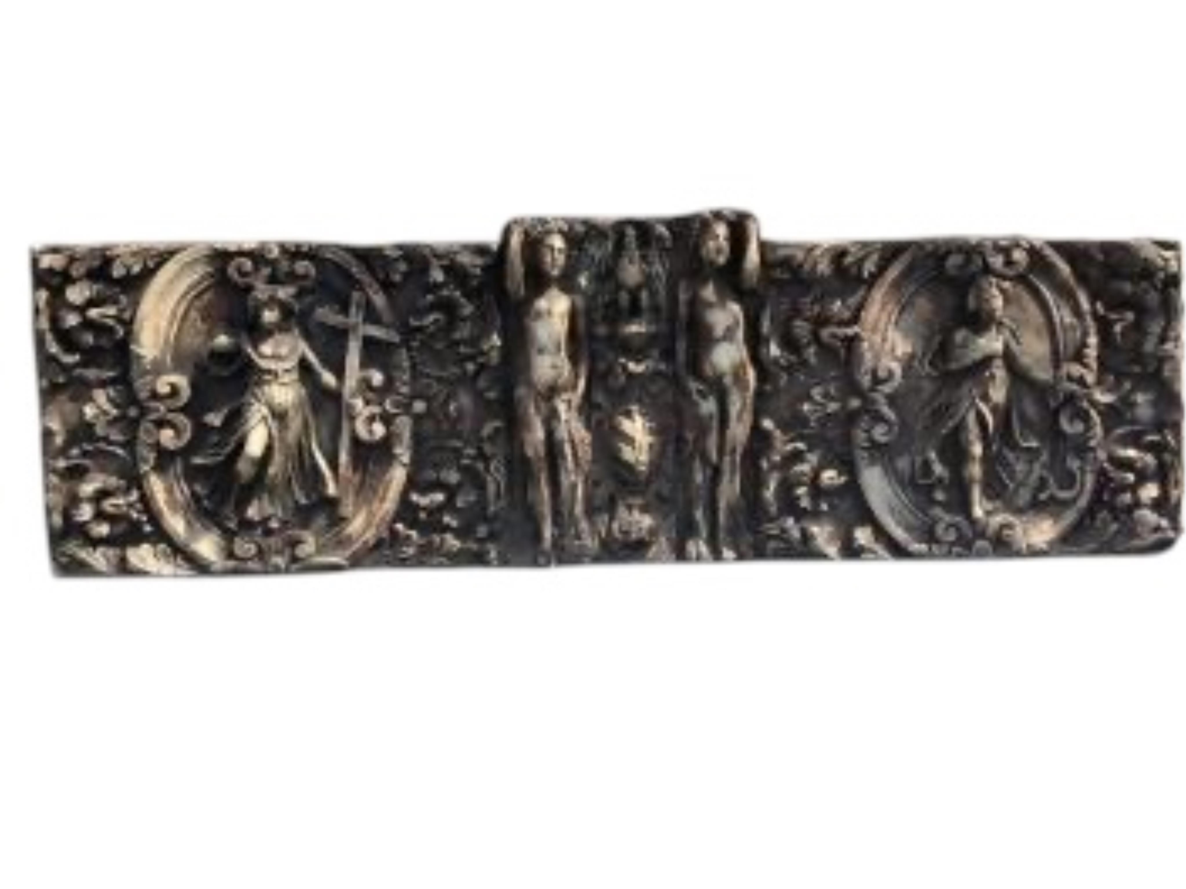 A cast plaster classical wall plaque, width 122cm, height 37cm
